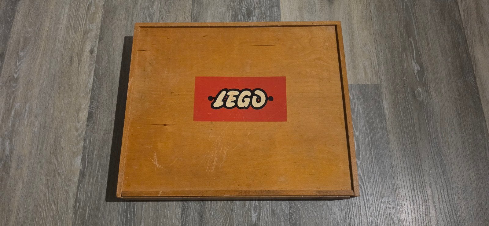 Vintage Lego opbergbox met rails, wielen en ruimtevaart, Ophalen of Verzenden