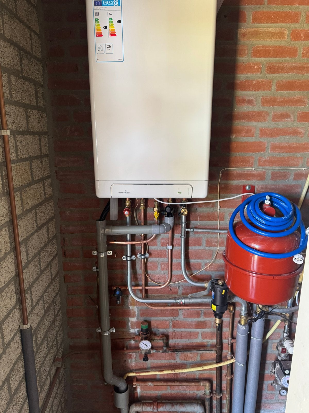 Intergas Kompakt HRE 28/24 CW4 CV-ketel (2018), Ophalen of Verzenden, Gebruikt, Cv-ketel of Combi-ketel, Hoog rendement (Hr)