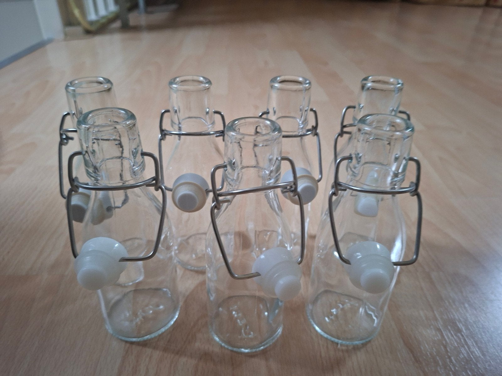7x flesje met beugelsluiting., Huis en Inrichting, Ophalen, Glas