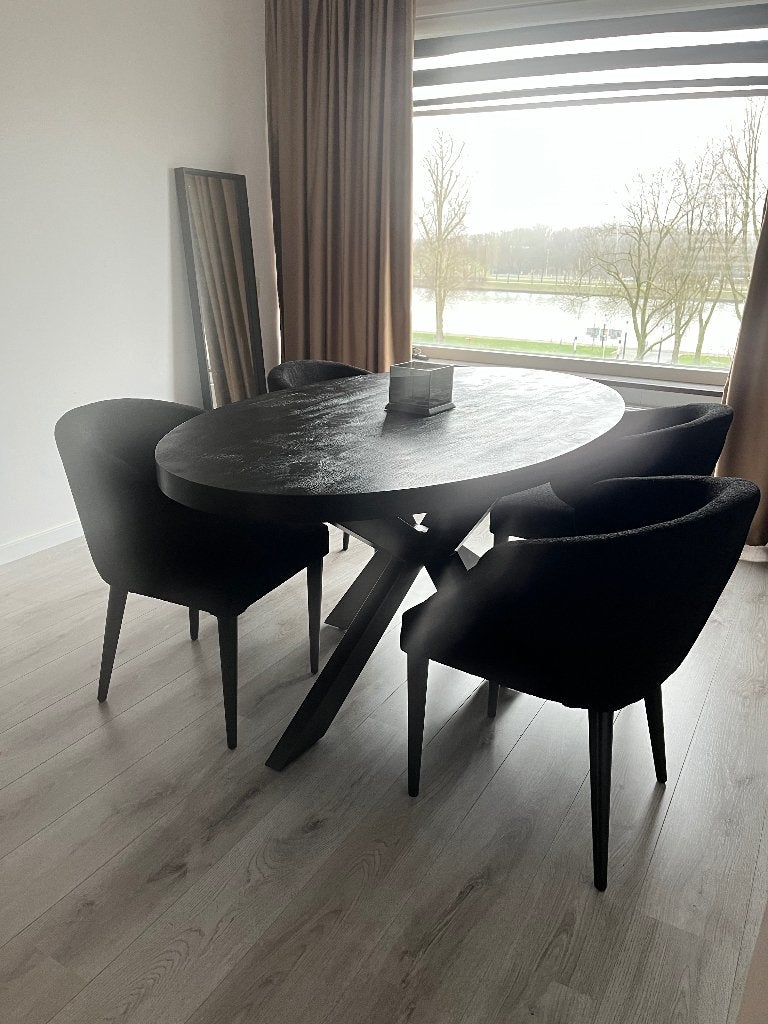 Eettafel plus stoelen, Ophalen, Gebruikt, Eikenhout, 50 tot 100 cm