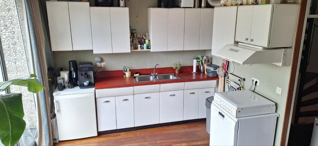 Vintage jaren '60 Amerikaanse keuken (Bruynzeel stijl), Huis en Inrichting, Ophalen, Gebruikt, Overige materialen, Wit
