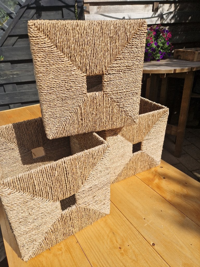Knipsa mand Ikea 3 stuks, Huis en Inrichting, Ophalen, Overige materialen, Mand, Vierkant