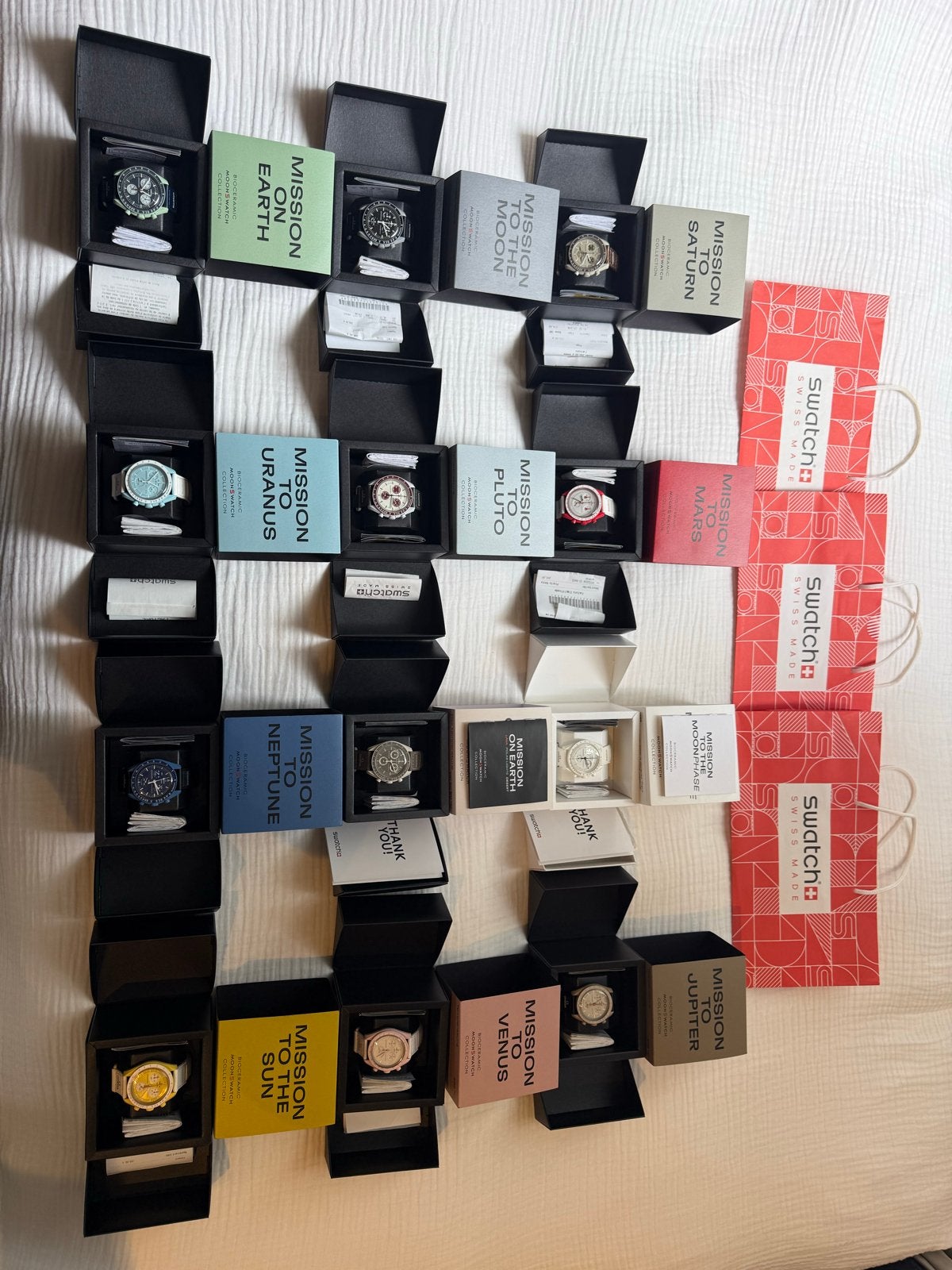 Swatch X Omega Moonswatch Collectie - 12 stuks, Sieraden, Tassen en Uiterlijk, Horloges | Heren, Ophalen, Overige materialen, Polshorloge