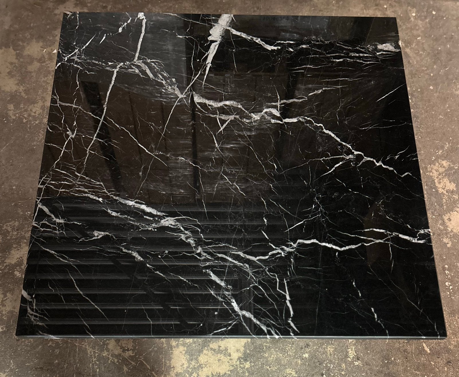 Marmeren Salontafel blad Nero Marquina 90x90 cm los blad., Overige materialen, Marmer, 50 tot 100 cm, Vierkant