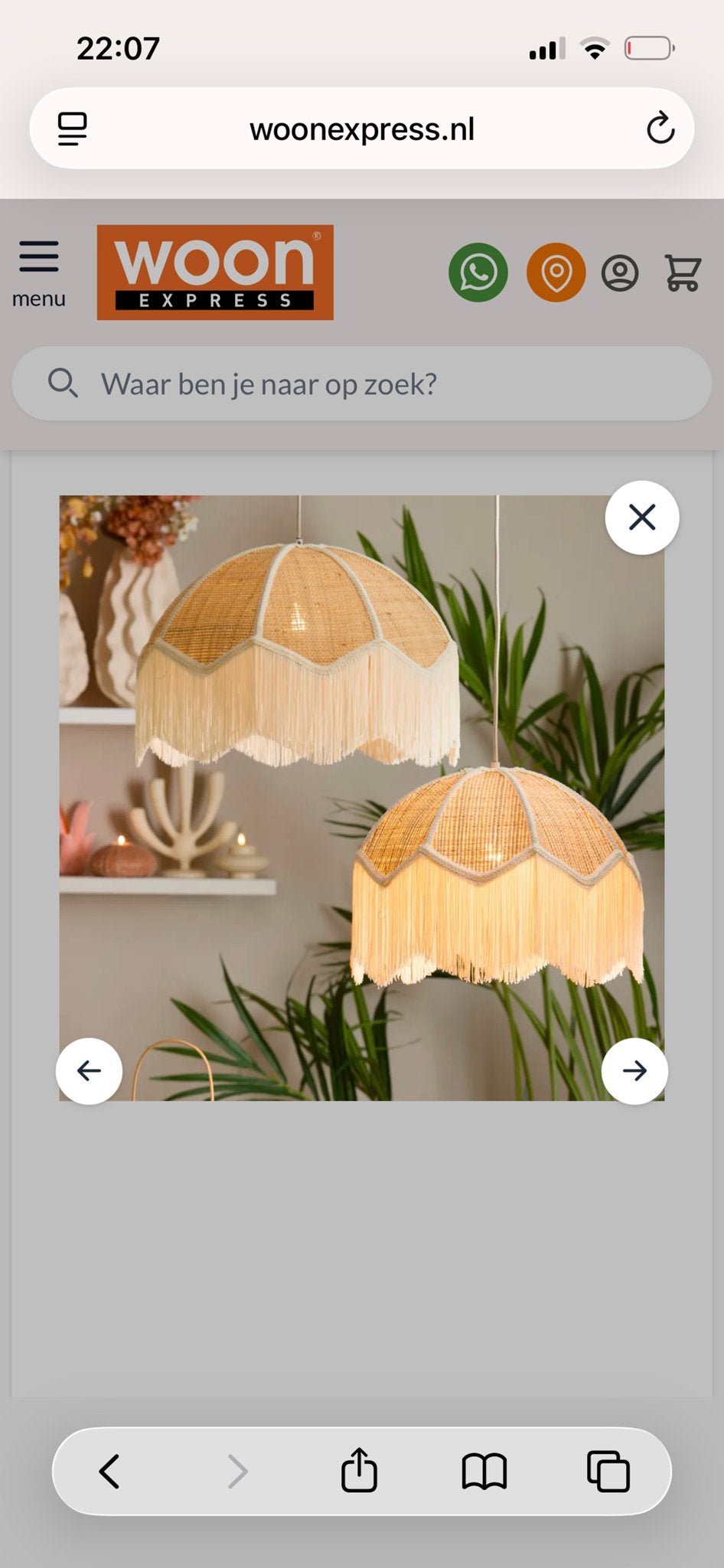 Twee Light & Living Hanglamp Malacia Naturel - E27 - Ø 40 cm, Ophalen, Zo goed als nieuw, Natuurlijk materiaal, E27 (groot)