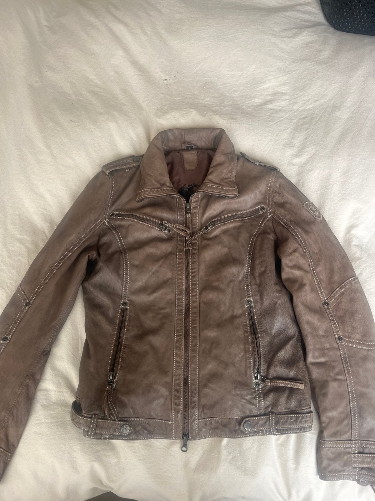 Gipsy Leren Jas Maat L - Bruin, Ophalen of Verzenden, Zo goed als nieuw, Maat 42/44 (L), Bruin