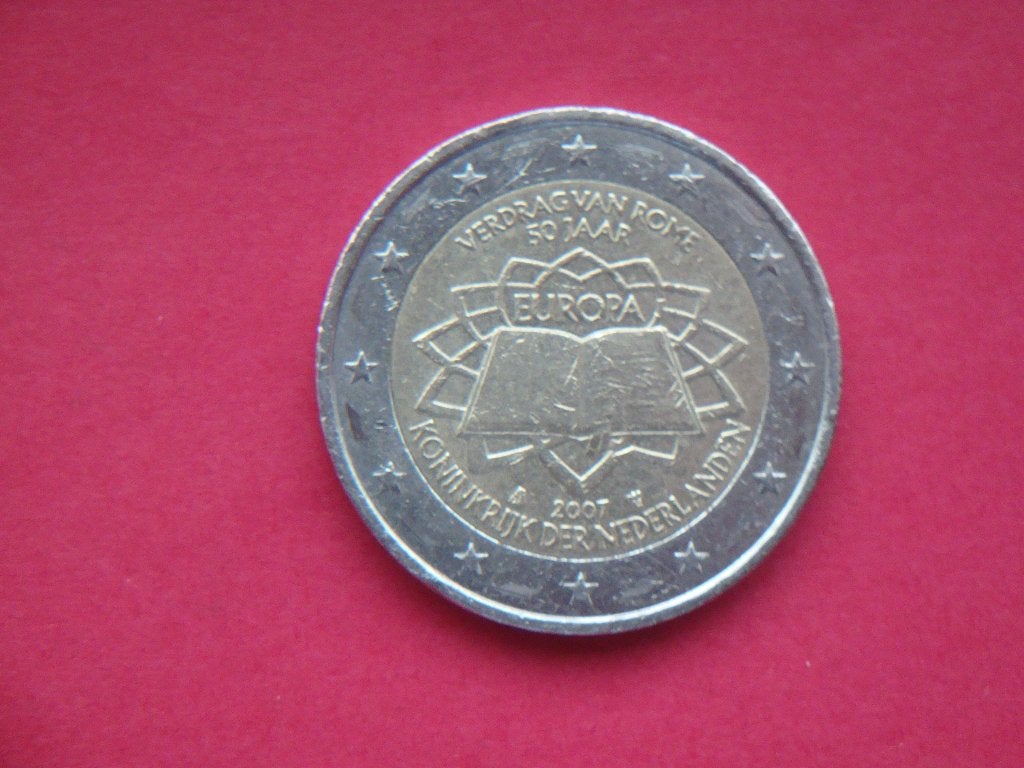Kavel Nederland 2 Euromunt Verdrag van Rome 2007., Verzenden, Koningin Beatrix, Euro's, Losse munt