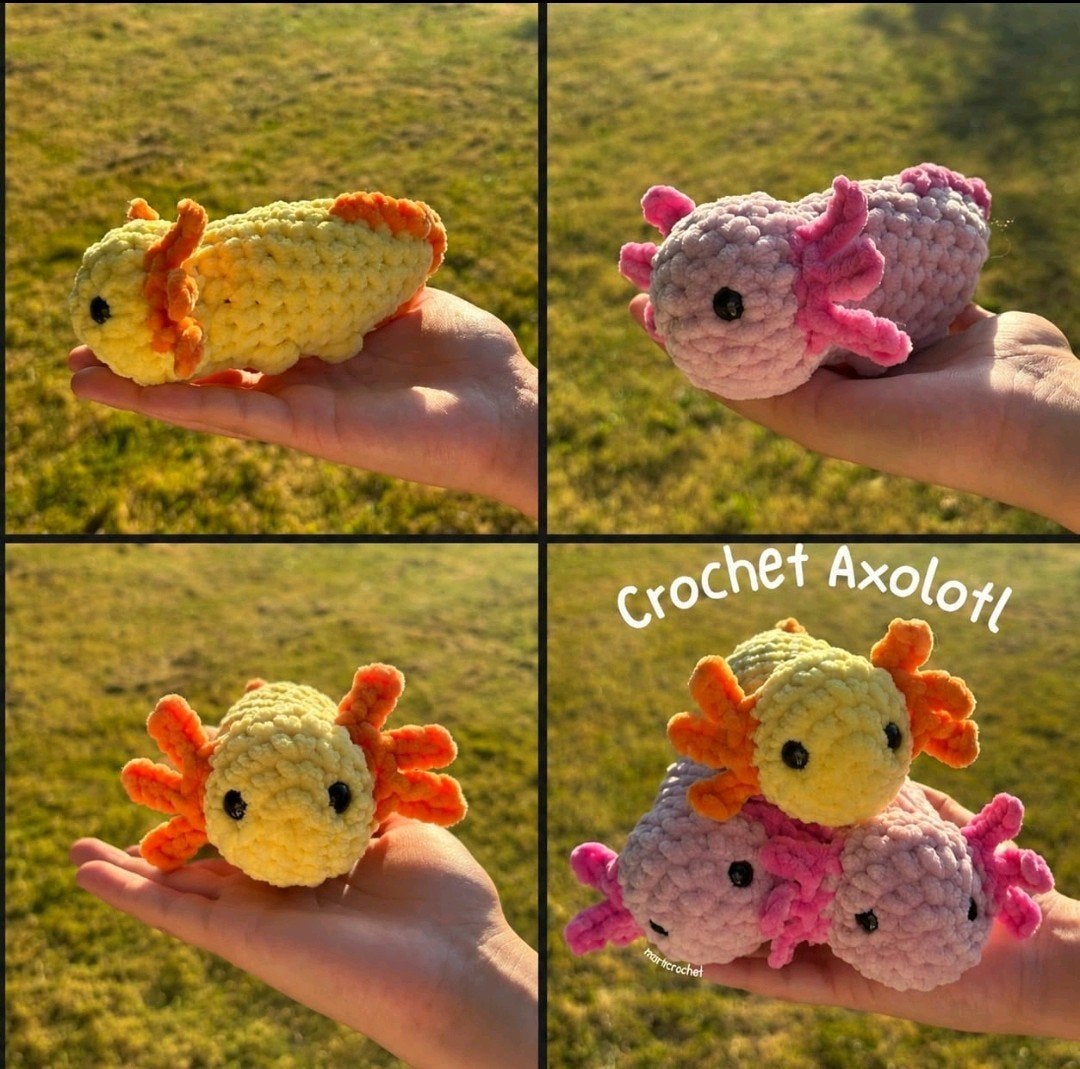 Handgemaakte Gehaakte Axolotl, Ophalen of Verzenden, Nieuw, Haken, Overige typen