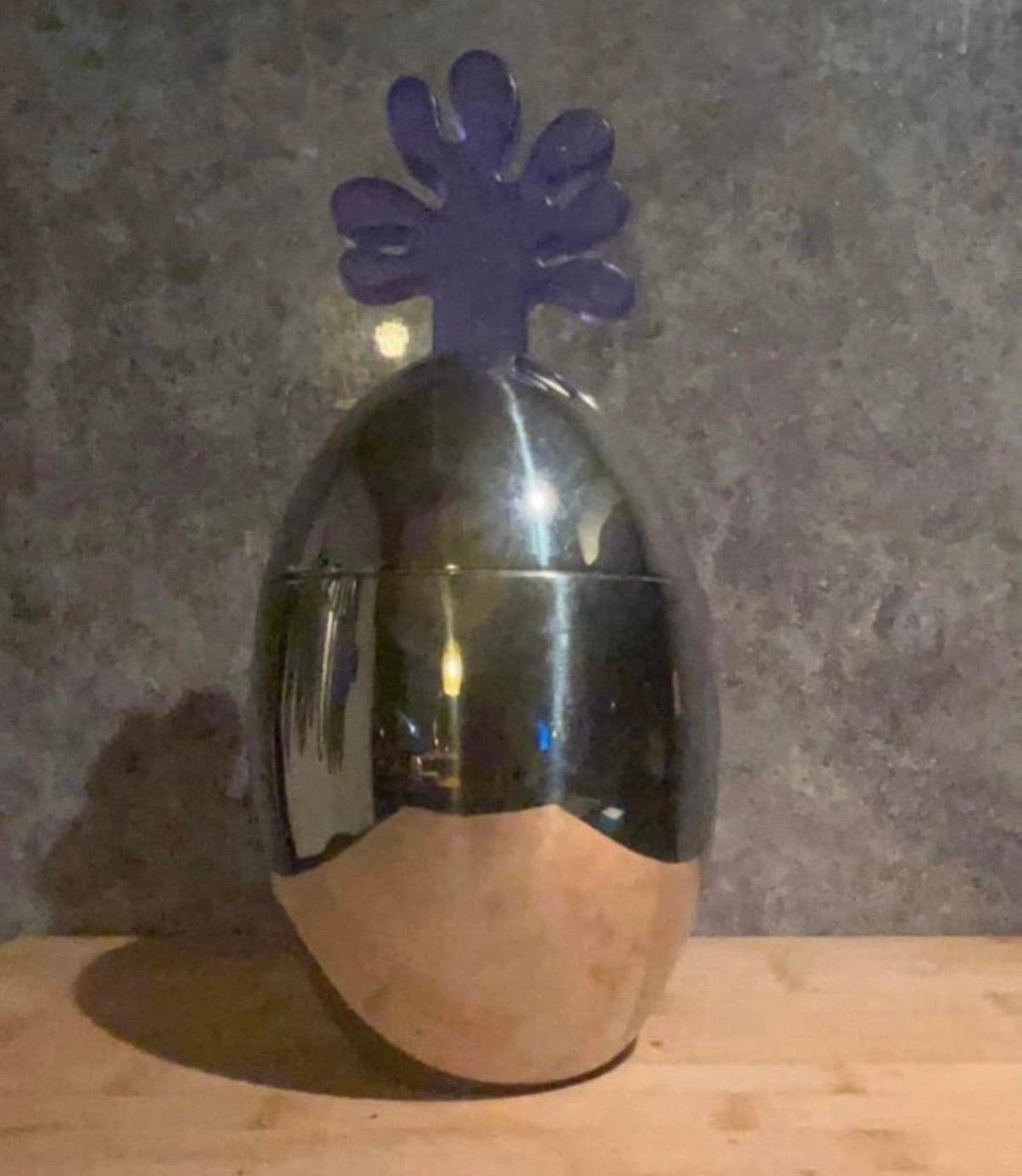 ALESSI BIG OVO voorraad pot, Ophalen of Verzenden, Zo goed als nieuw, Met deksel, Zilver