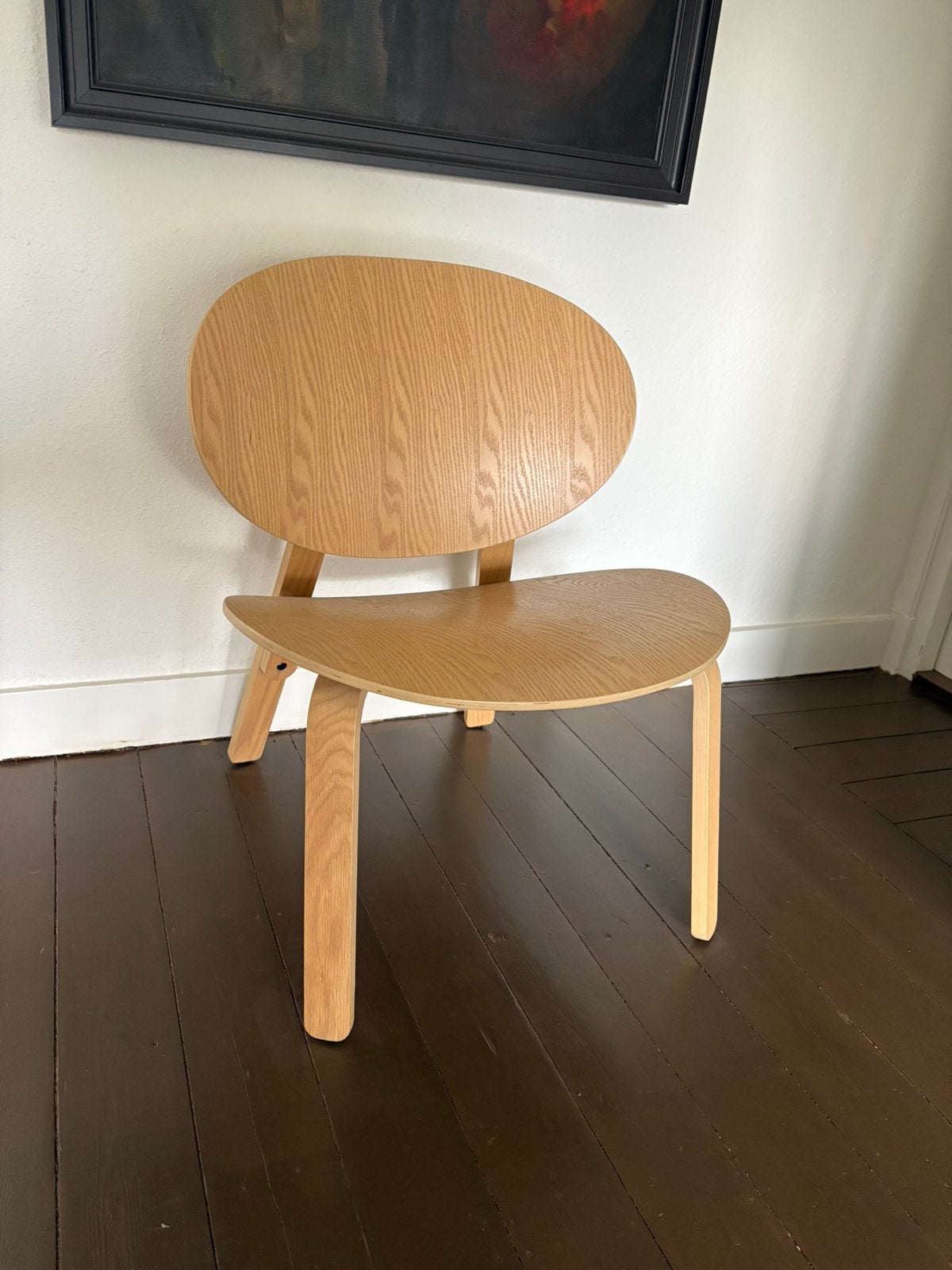 Fröset IKEA stoel - wit geglazuurd eikenfineer, Huis en Inrichting, Krukjes, Ophalen, Zo goed als nieuw, Hout