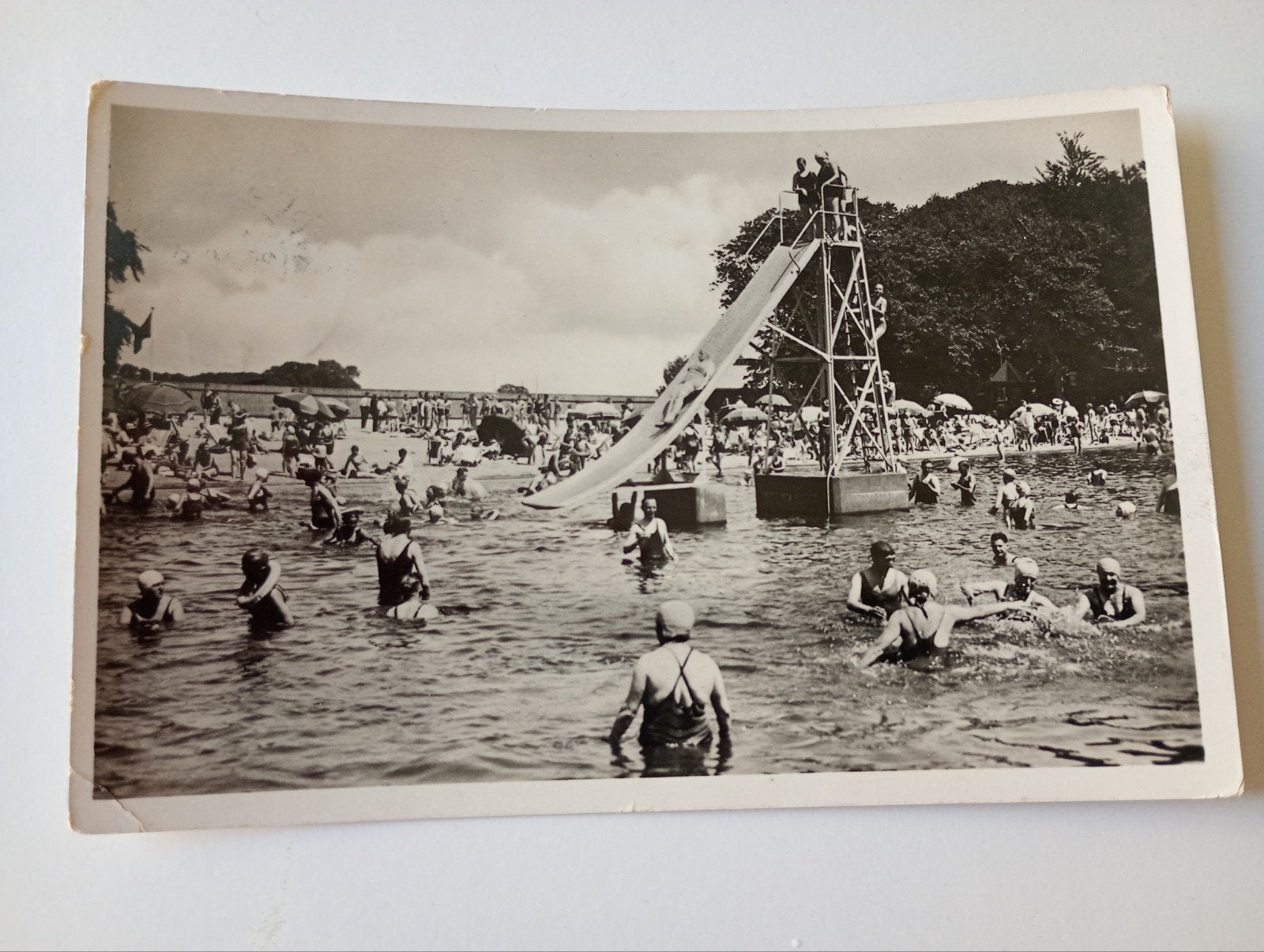 Santpoort Natuurbad Velserend 1937, Ophalen of Verzenden, 1920 tot 1940, Gelopen, Noord-Holland