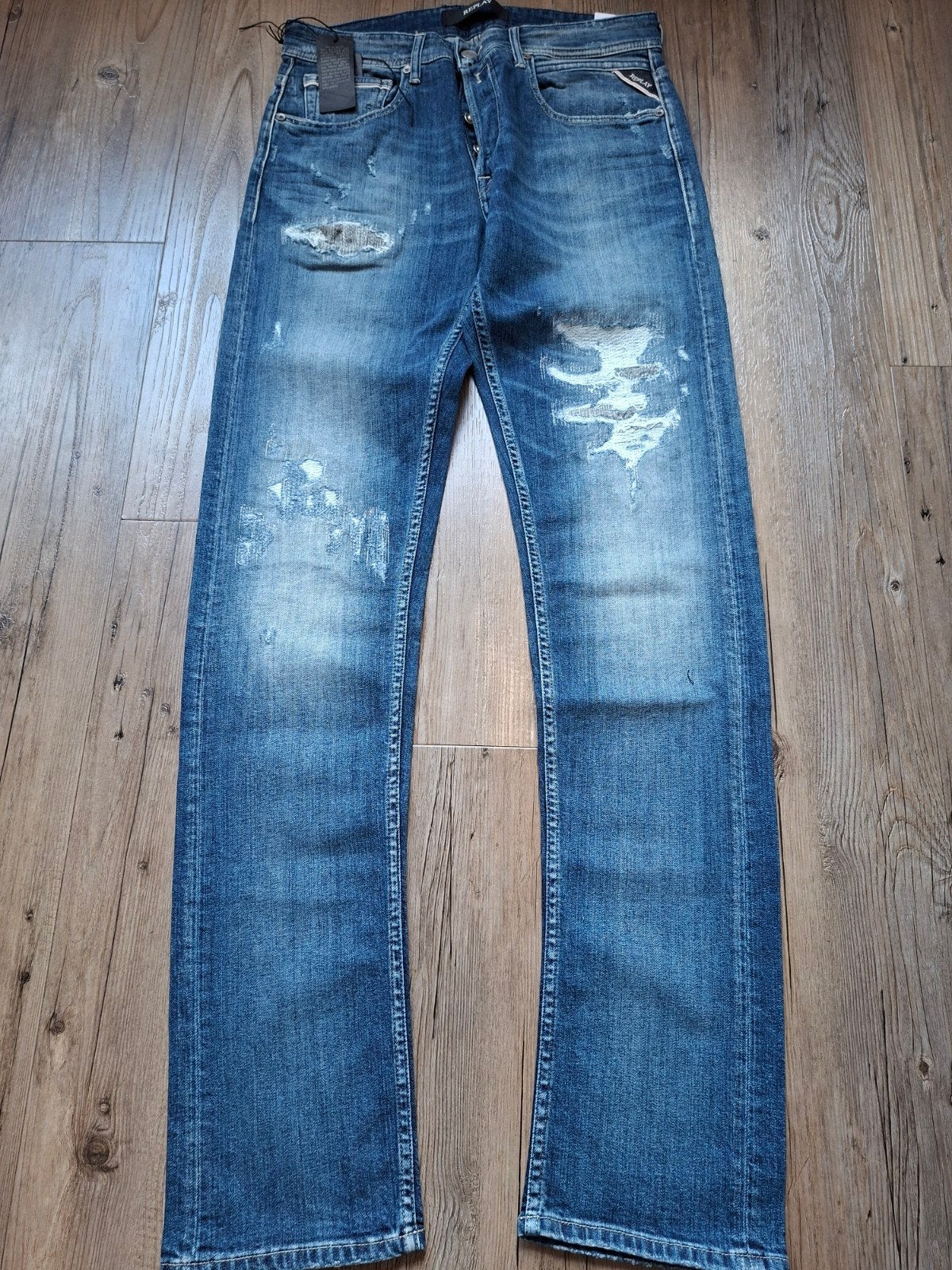 REPLAY Grover straight fit jeans W32 L34, Blauw, Nieuw, W32 (confectie 46) of kleiner, Ophalen of Verzenden