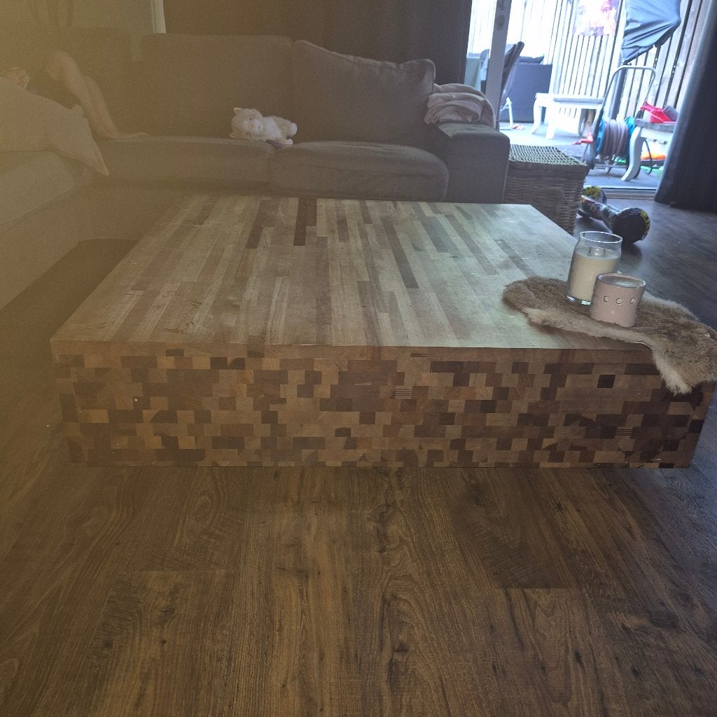 Henk Vos Aulia salontafel 120x120, Huis en Inrichting, Tafels | Salontafels, Ophalen, Gebruikt, 50 tot 75 cm, Vierkant