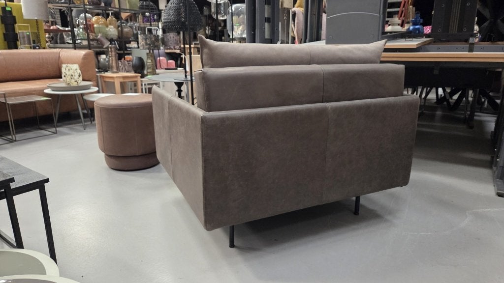 Luxe fauteuil loveseat Jazz Jess Design modern bruin naturel, Ophalen, 75 tot 100 cm, Zo goed als nieuw, 100 tot 125 cm