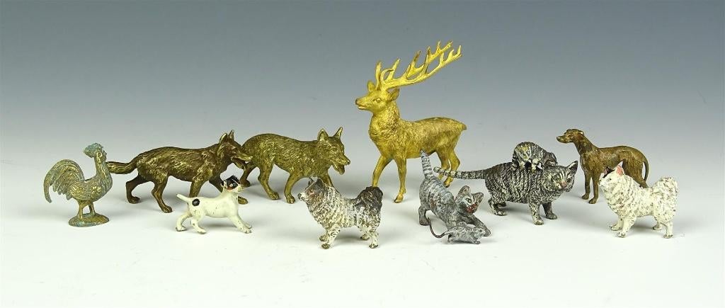 Originele Weens Bronzen Wolf Franz Bergmann Kat Haan en Hert, Ophalen of Verzenden, Brons