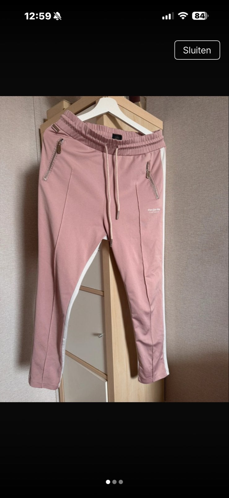 Elias Rumelis joggingbroek roze met witte streep, Maat 38/40 (M), Ophalen of Verzenden, Roze, Lang