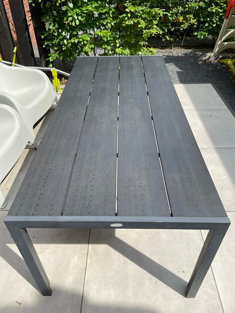 Tuintafel Jutlandia Maderup 90x205 cm zgan, Ophalen, Zo goed als nieuw, Rechthoekig, Kunststof