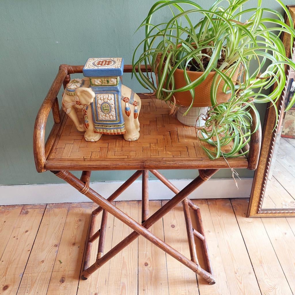 Lucky Vintage Bamboe opklapbare Butler Tray / Bijzettafel, Ophalen, Gebruikt, Onbekend@voorbeeld.com, Onbekend