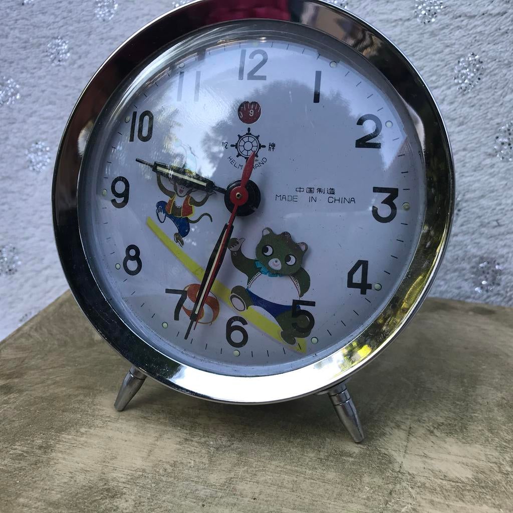 Vintage helm brand wekker nieuw staat ca 1950, Ophalen of Verzenden