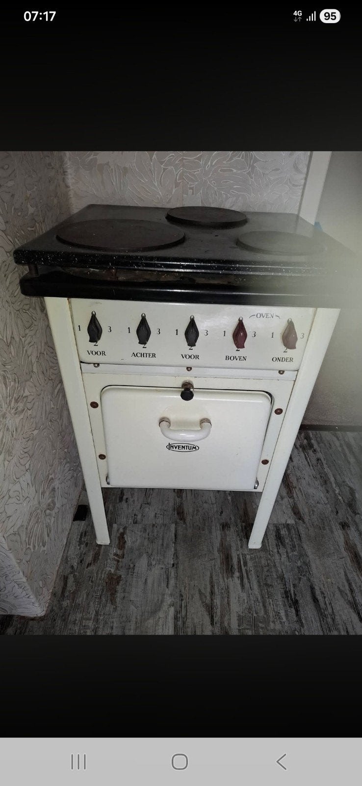 Inventum Fornuis - Zo goed als nieuw, decoratief gebruikt, Witgoed en Apparatuur, Fornuizen, Ophalen, 3 kookzones of minder, Zo goed als nieuw
