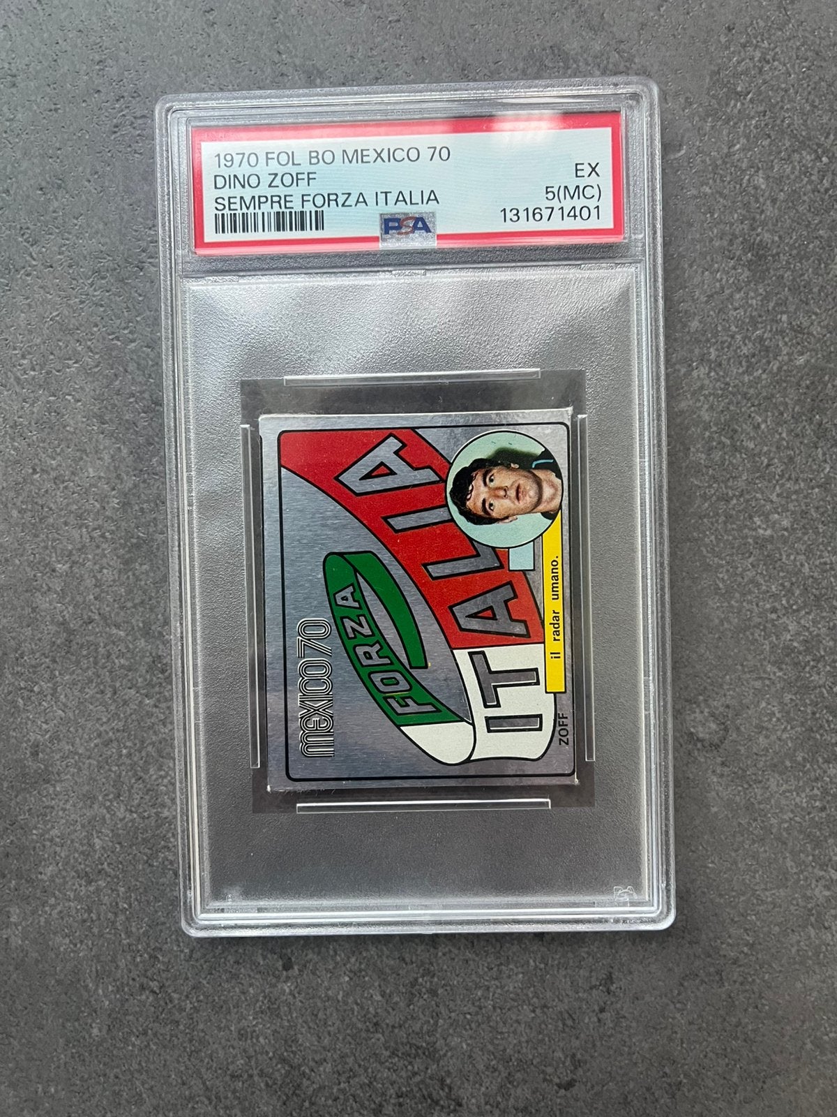 1970 Fol Bo Mexico 70 Dino Zoff Sempre Forza Italia PSA 5, Ophalen of Verzenden, Zo goed als nieuw, Plaatje