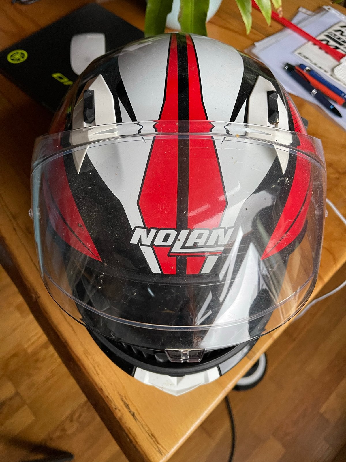 Nolan N60-6 Integraalhelm - Maat M - Zwart/Rood/Wit, Motoren, Ophalen, M, Heren, Nolan