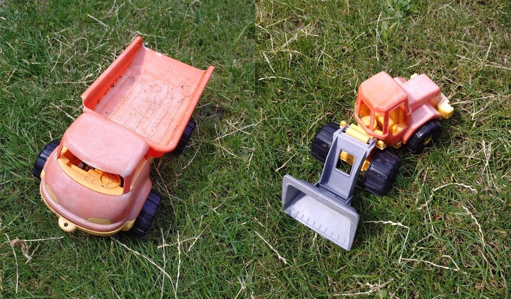 Kiepwagen en shovel, Ophalen, Gebruikt