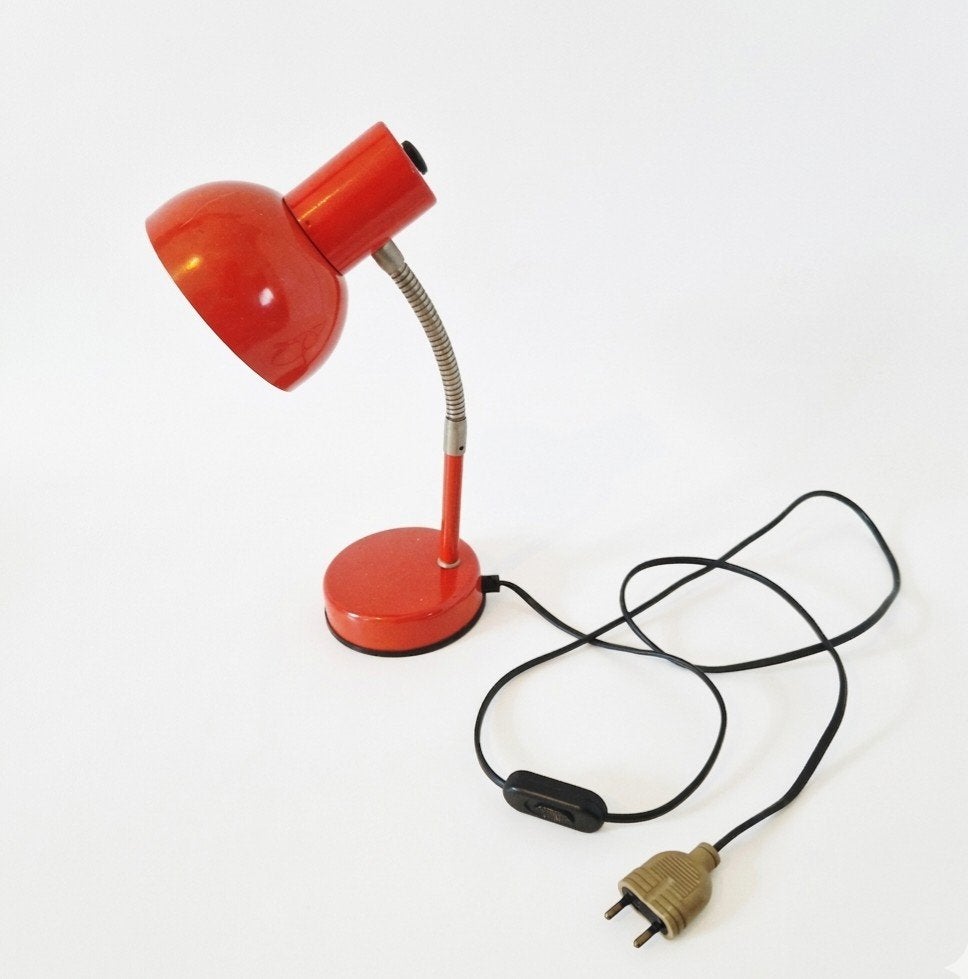 Vintage bureaulamp oranje lamp jaren 70 desklight, Ophalen of Verzenden, Huis en Inrichting