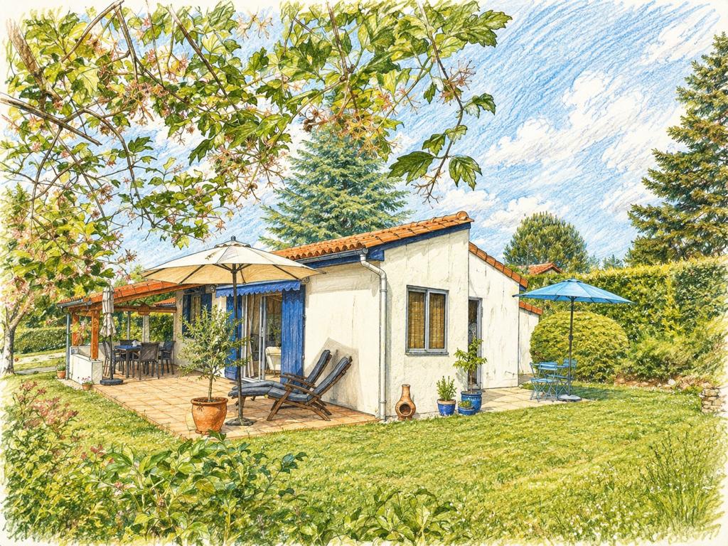 Vakantiehuis met 3 slaapkamers en 2 badkamers in de Charente, Vakantie, Wasmachine, In bergen of heuvels, Recreatiepark, Chalet, Bungalow of Caravan