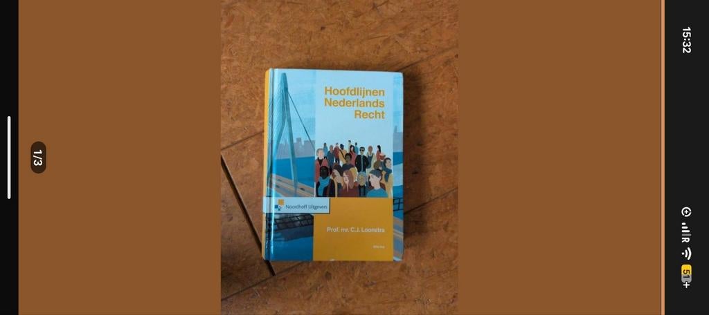 Studieboek Hoofdlijnen Nederlands Recht, Boeken, Studieboeken en Cursussen, Gelezen, Prof. mr. C.J. Loonstra, Gamma, HBO