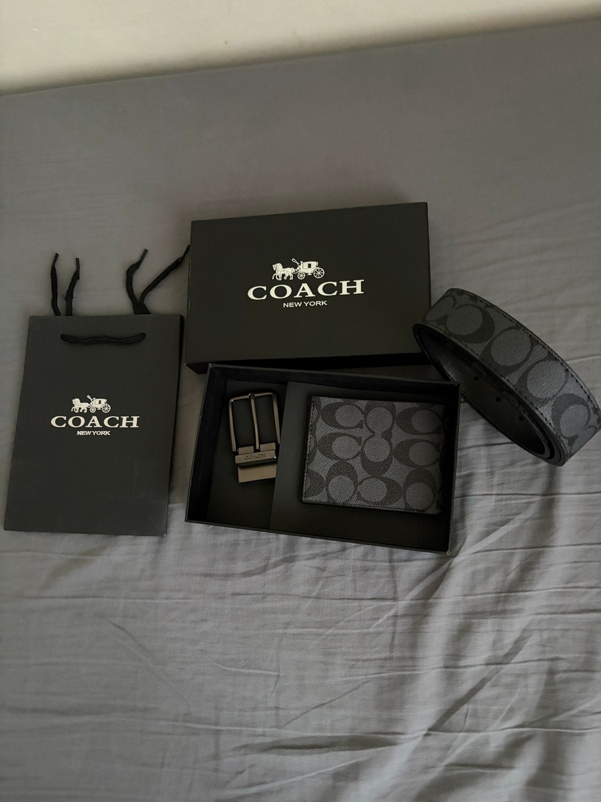Coach Riem en Portemonnee Set - Nieuw in Doos, Verzenden, Nieuw, 115 cm of meer, Riem of Ceintuur