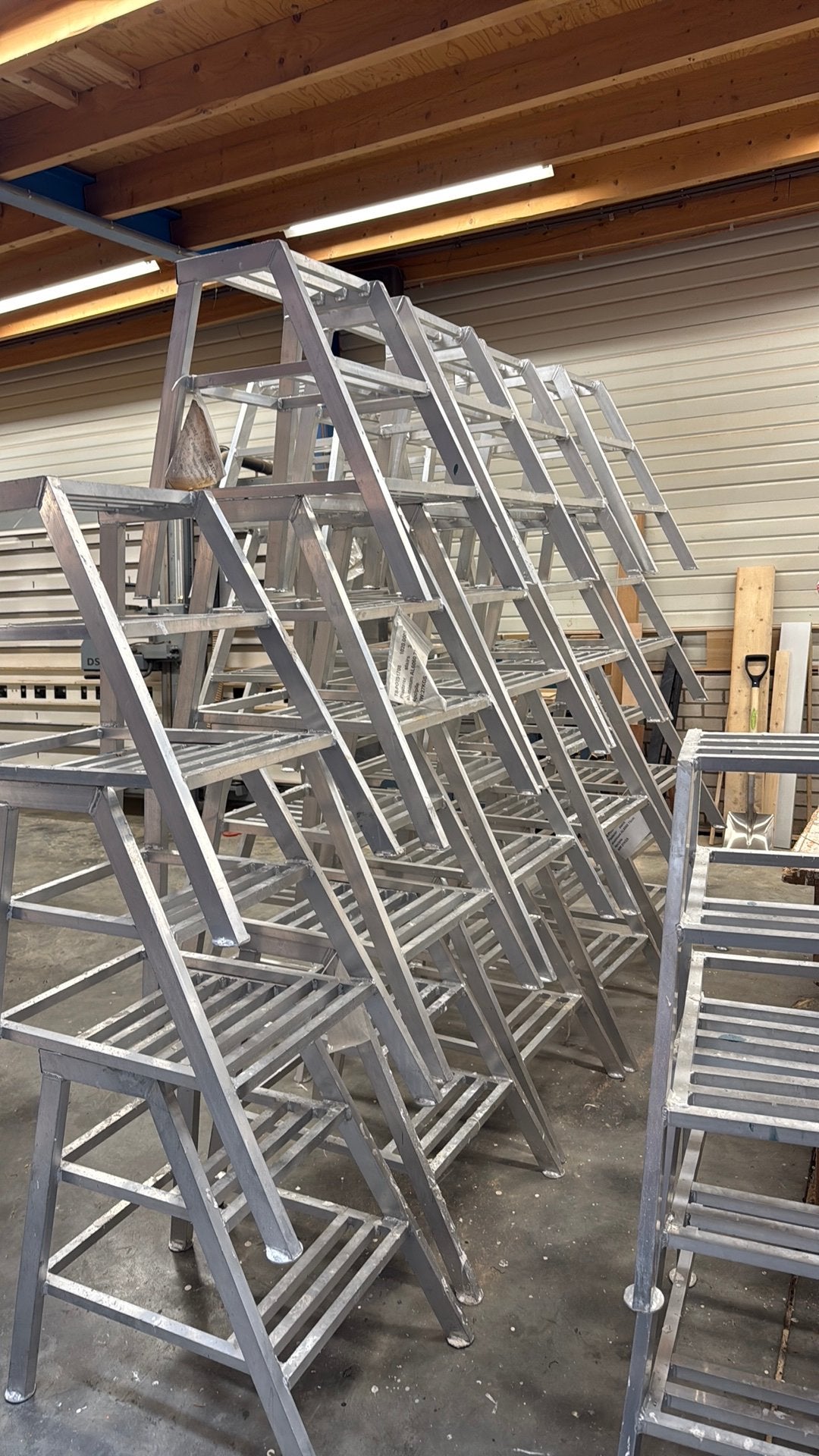 Stukadoor trap aluminum 3 treden, Stucwerk