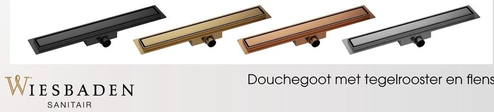 Douchegoot in goud, koper, messsing, gunmetal, matzwart,rvs, Verzenden, Nieuw, Rvs, Douche