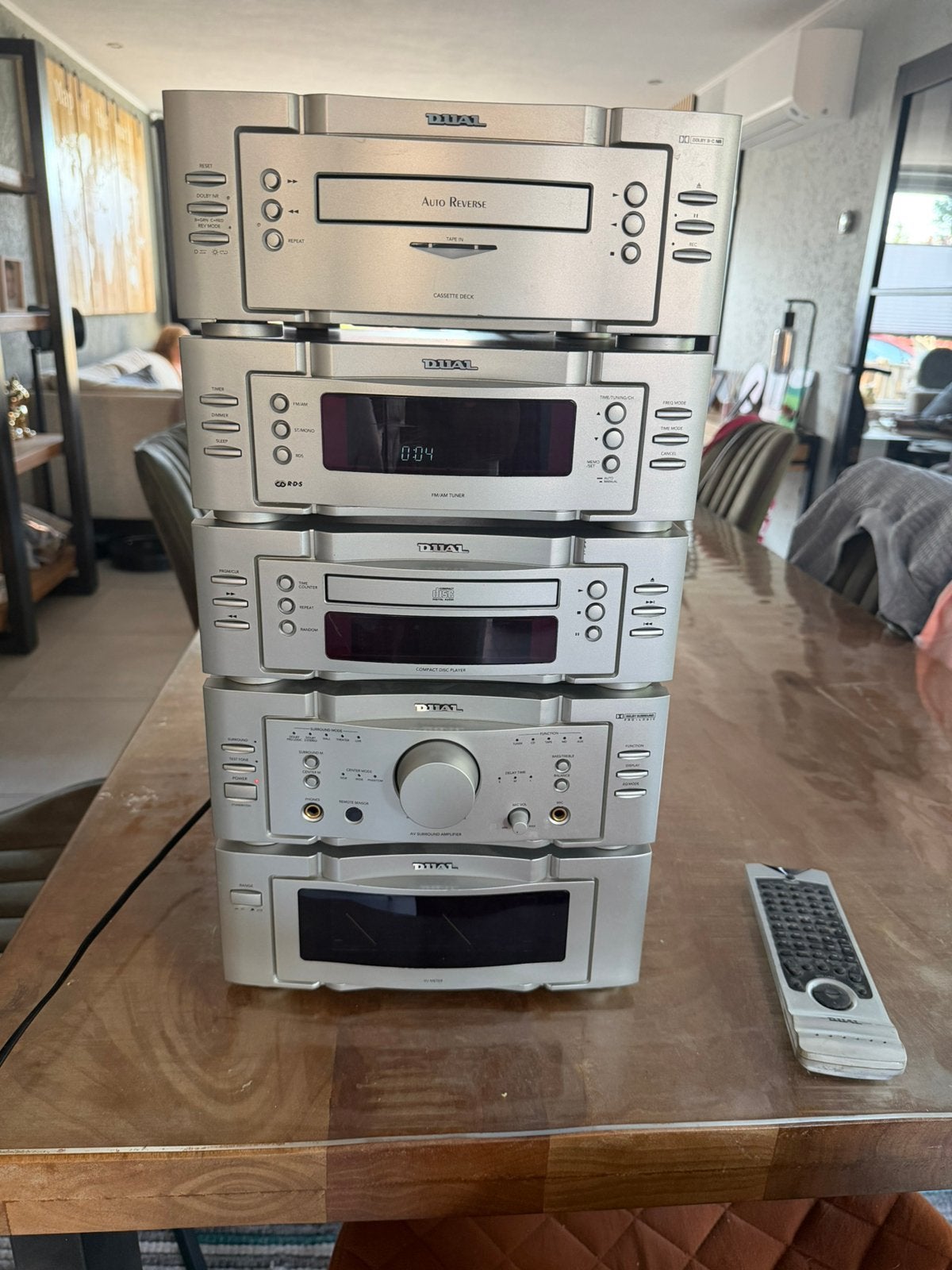 Dual stereo installatie losse componenten, Overige merken, Cassettedeck, Zo goed als nieuw, Losse componenten