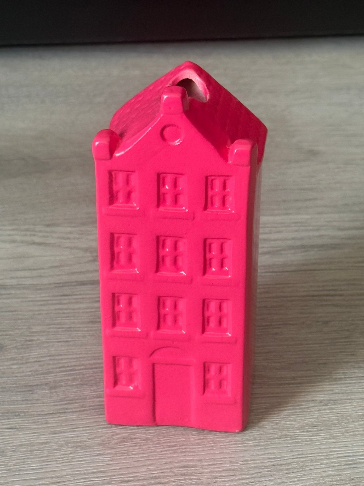 Fuchsia/roze vaasje grachtenpandje Daan Kromhout, Huis en Inrichting, Woonaccessoires | Vazen, 14 cm, Nieuw, Ophalen of Verzenden