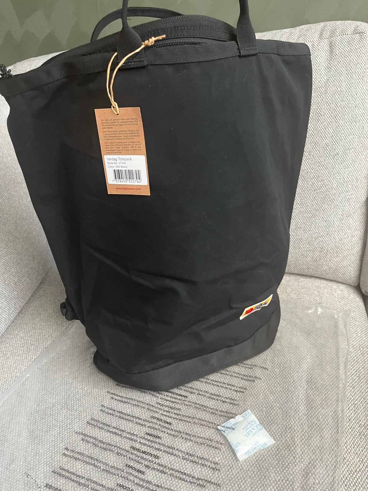 Fjällräven Vardag Totepack Zwart - Nieuw met labels, Overige merken, 25 tot 40 cm, Nieuw, Ophalen of Verzenden