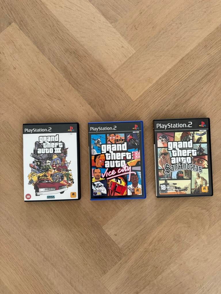 GTA Trilogy PS2 - San Andreas & Vice City CIB + GTA 3, Avontuur en Actie, Gebruikt, Vanaf 18 jaar, 1 speler