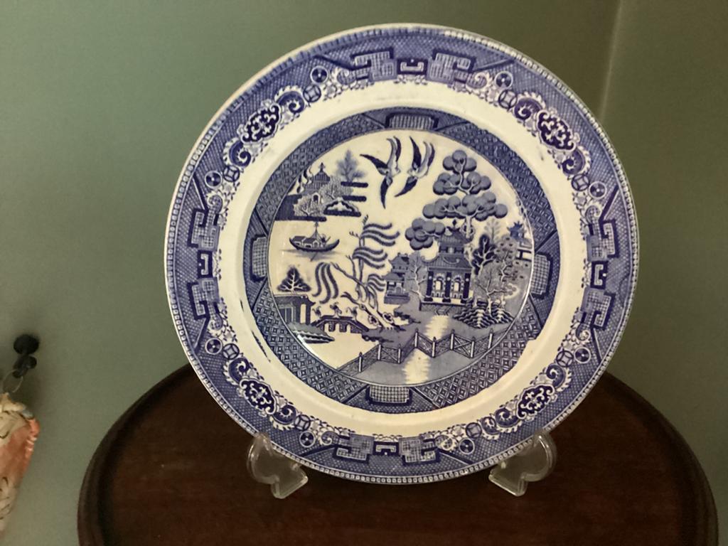 Antiek Blauw en Wit Willow Pattern Bord - Goodwin, Ophalen of Verzenden