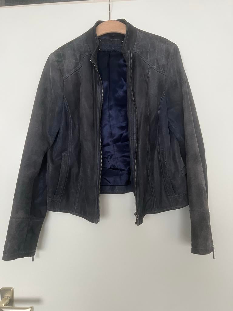 100% Echt Lederen Jacket - Saki Collection, Ophalen of Verzenden, Zo goed als nieuw, Maat 38/40 (M), Grijs