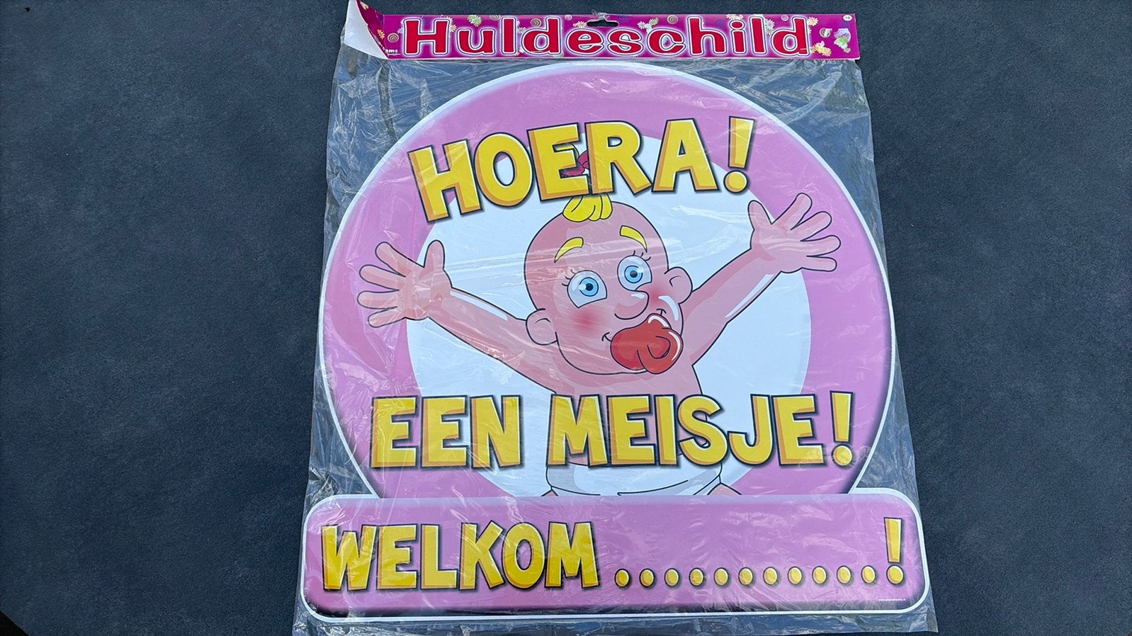 Hoera een meisje, Kinderen en Baby's, Kraamcadeaus en Geboorteborden, Ophalen, Zo goed als nieuw