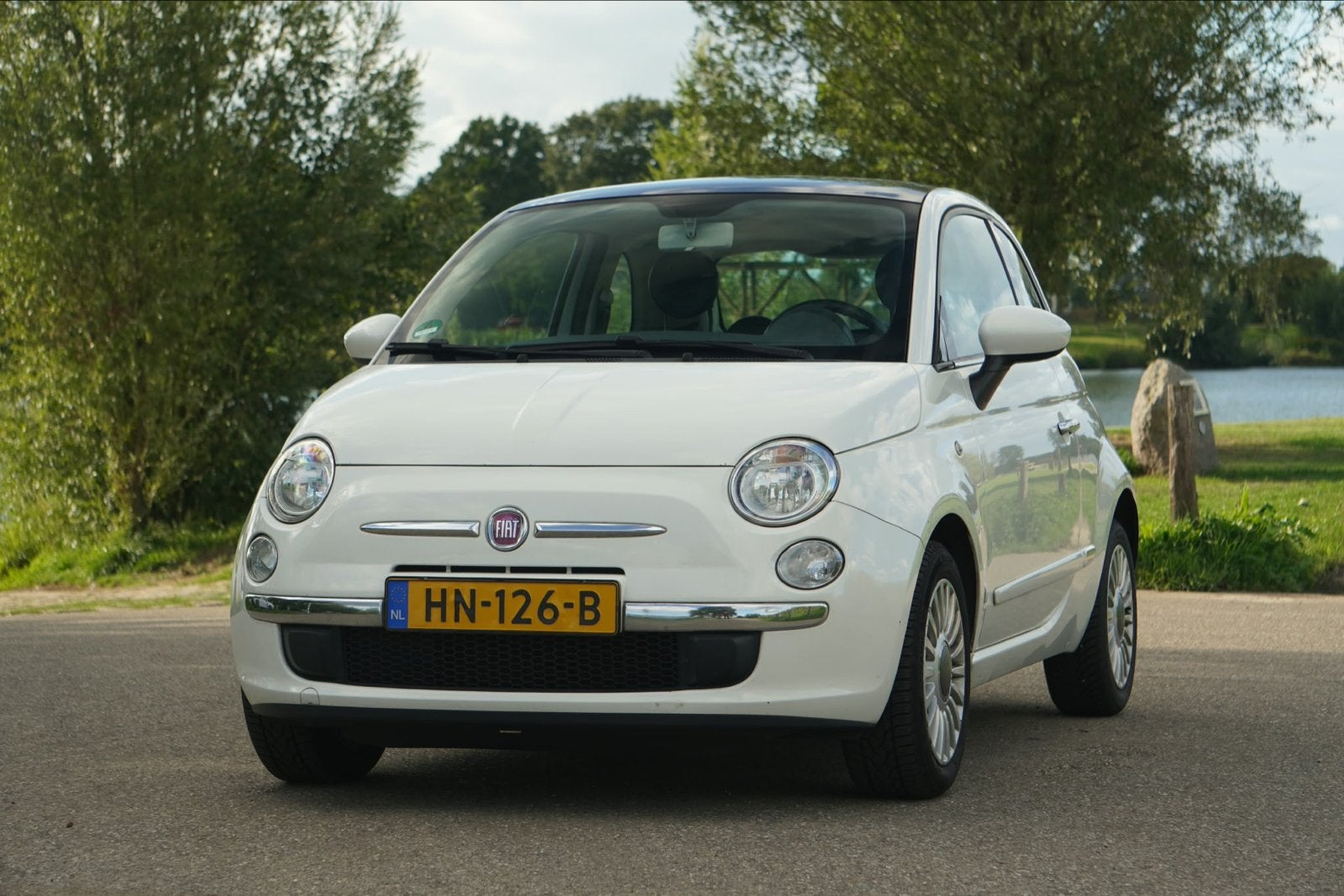 Fiat 500 1.2 met nieuwe apk, 1242 cc, 4 cilinders, 840 kg, Wit