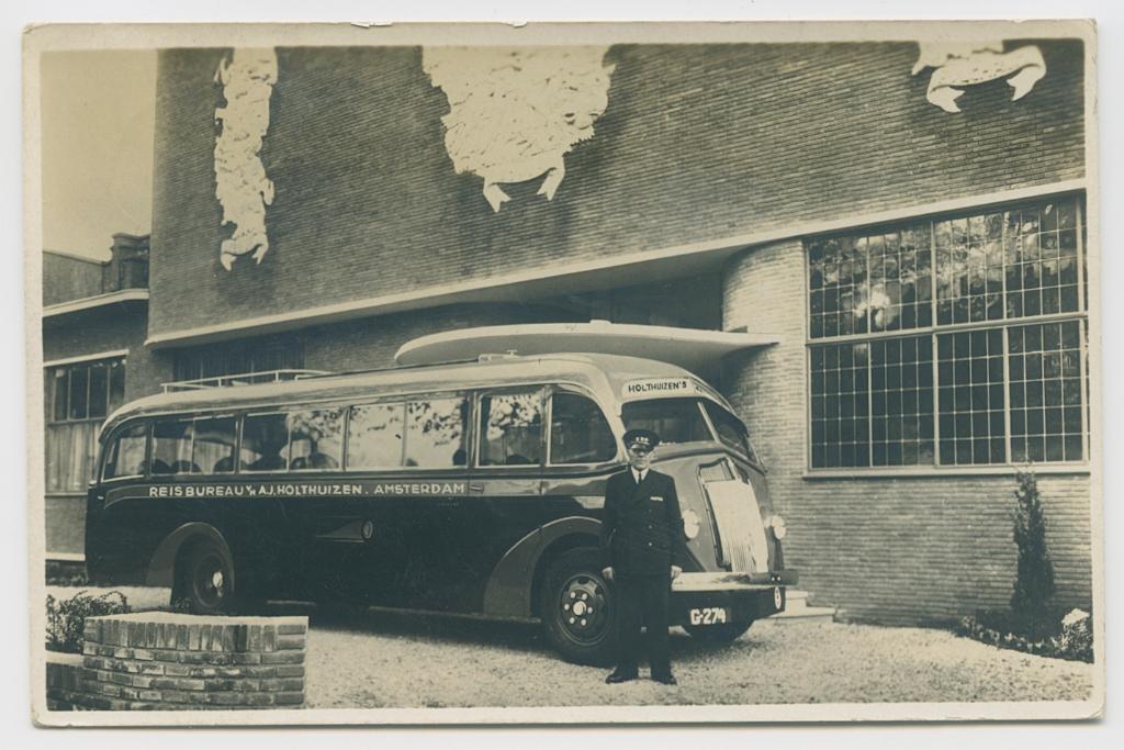 Vervoer autobus kenteken G274 Holthuizen Amsterdam, Verzamelen, Ansichtkaarten | Nederland, Verzenden, 1940 tot 1960, Gelopen