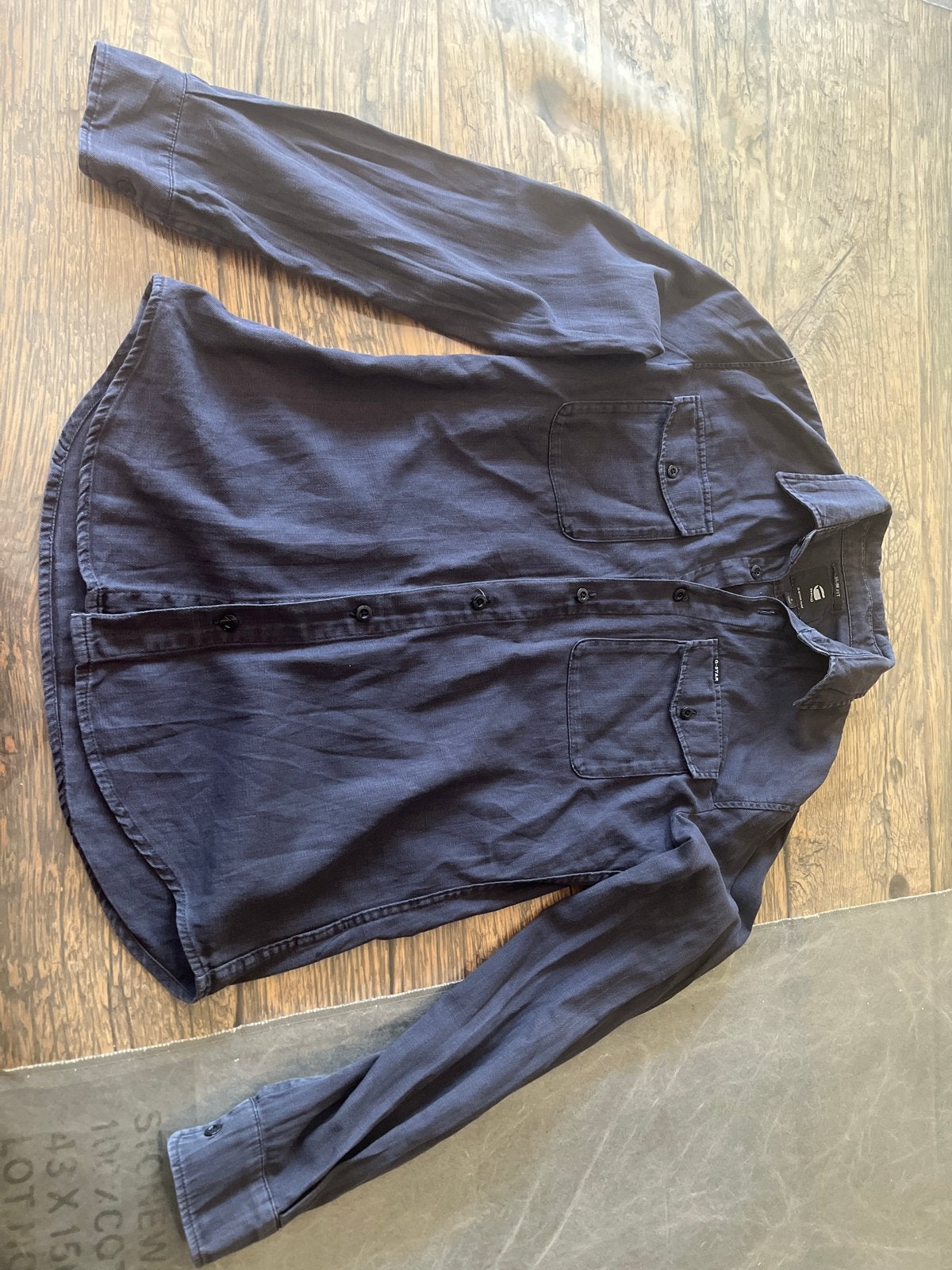 G-Star RAW Slim Fit overhemd - Maat S, Ophalen of Verzenden, Zo goed als nieuw, Blauw, Halswijdte 38 (S) of kleiner