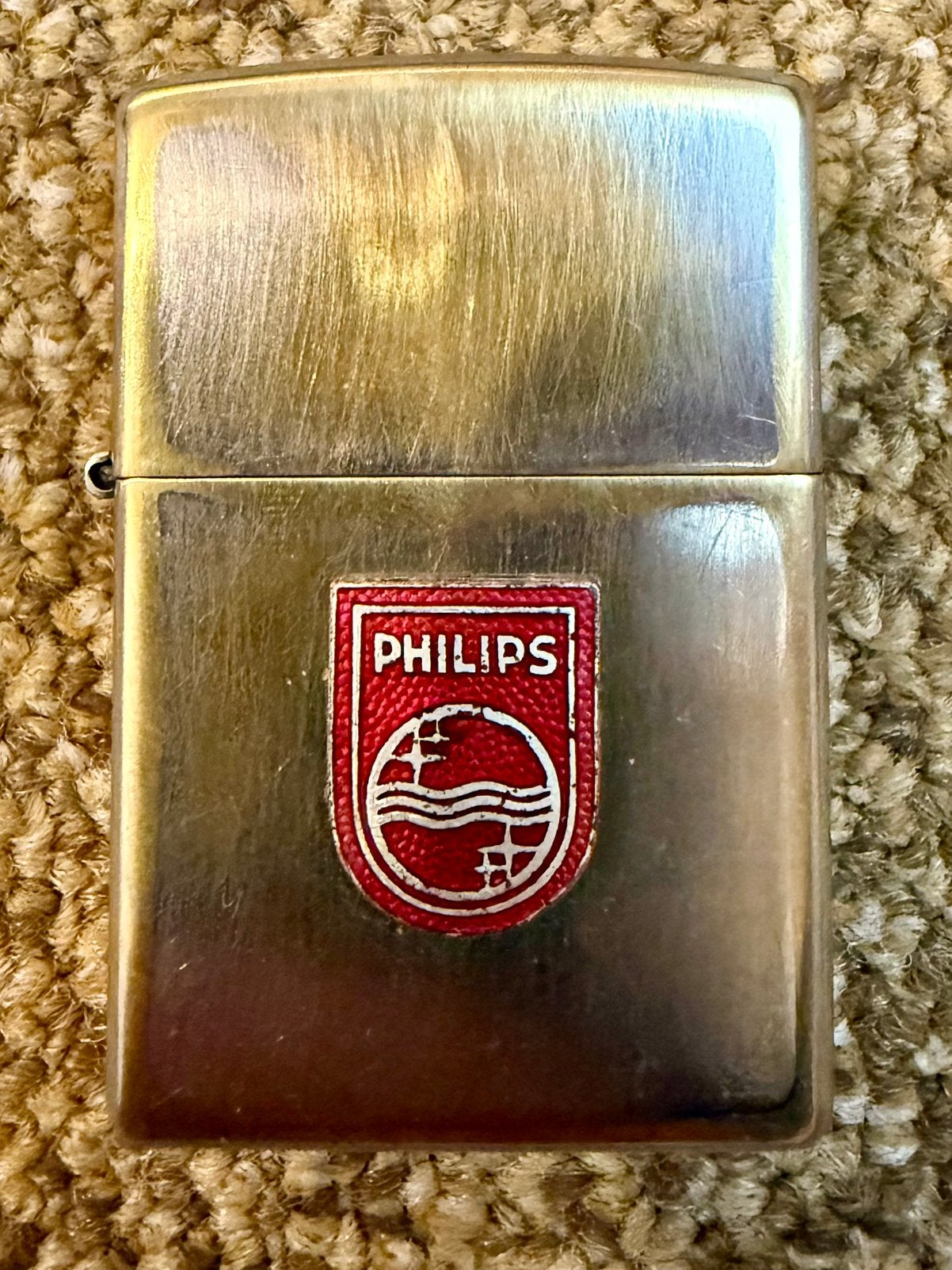 Vintage Zippo aansteker met Philips logo, Ophalen of Verzenden, Gebruikt, Aansteker