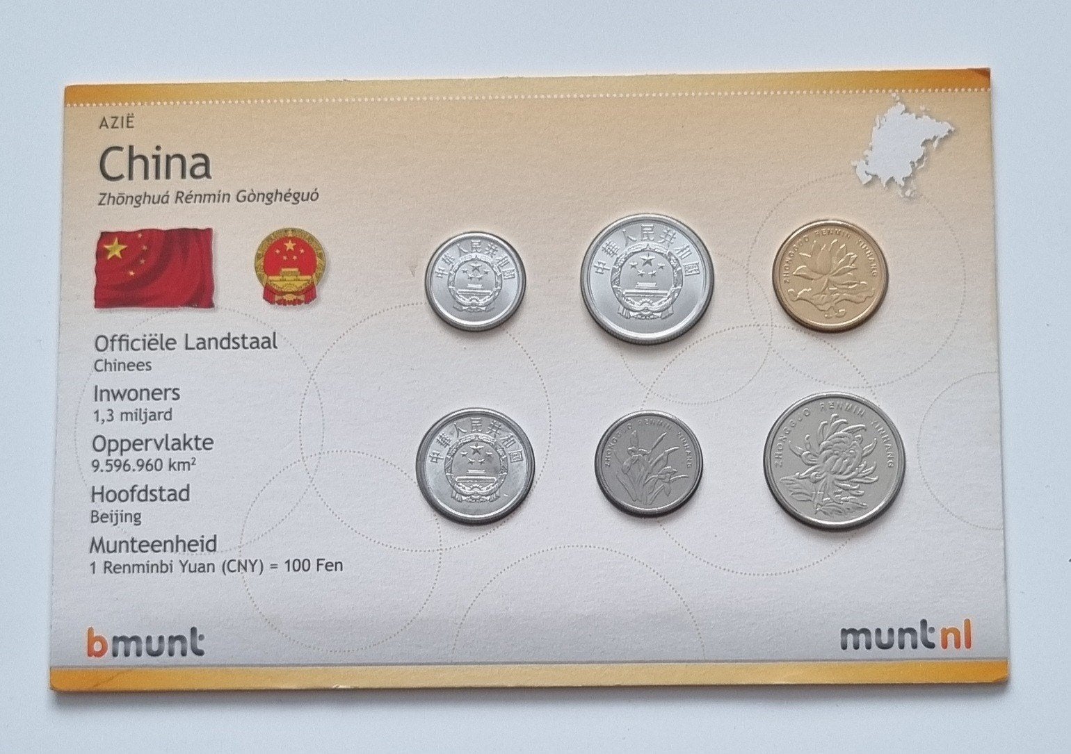 muntenmap China, Ophalen of Verzenden, Oost-Azië, Setje