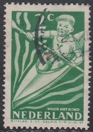 Nederland 1948 508 Kind 2c Kanovaren, Gest, Ophalen of Verzenden, Na 1940, Gestempeld