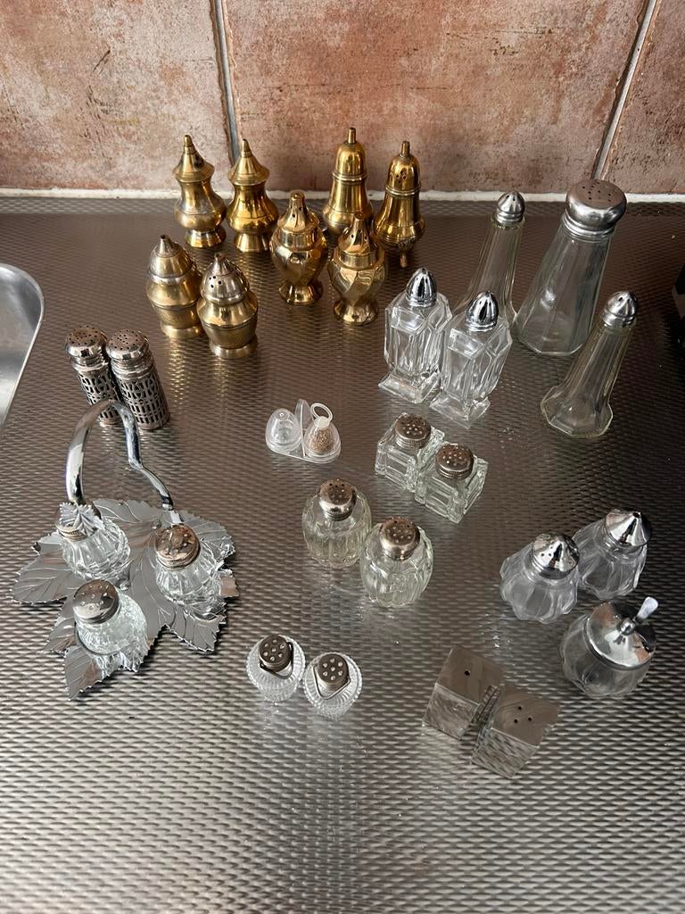 Diverse peper en zout stelletjes en suikerbakje zilverkleur, Ophalen of Verzenden