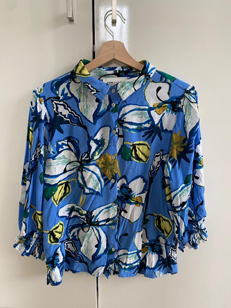 Pom Amsterdam blouse maat 42, Verzenden, Zo goed als nieuw, Maat 42/44 (L), Blauw