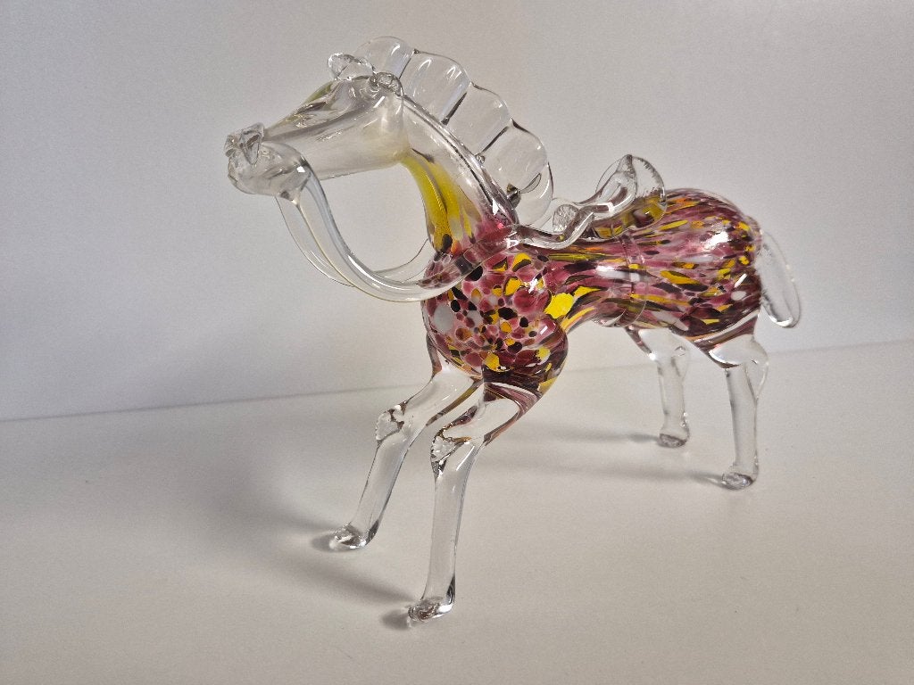 Vintage Bousillé paard - Vrij werk - Glas, Ophalen of Verzenden