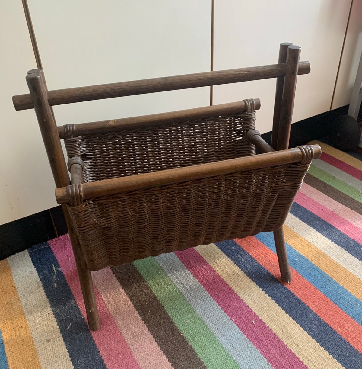 Vintage rotan lectuurmand, -, Lectuurbak, -, Ophalen of Verzenden